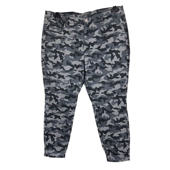Lane Bryant Pants Womens Size 20 Black Gray Skinny Ankle Camo Print Stretch - Picture 1 of 8
